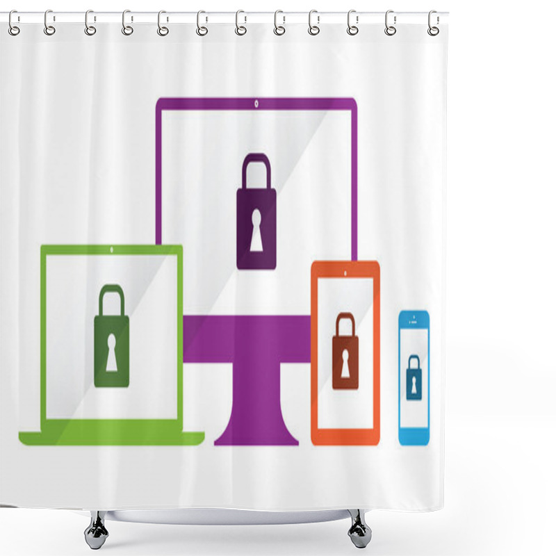 Personality  Locked Technology Shower Curtains