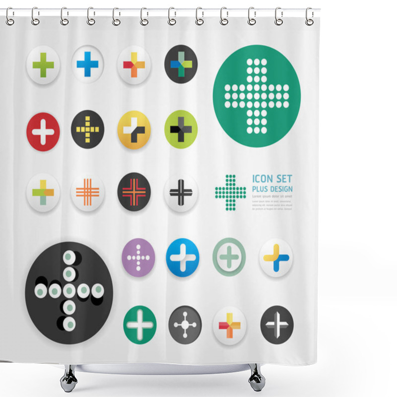 Personality  Icons Plus Design Set , Can Be Used For Infographics , Graphic Shower Curtains