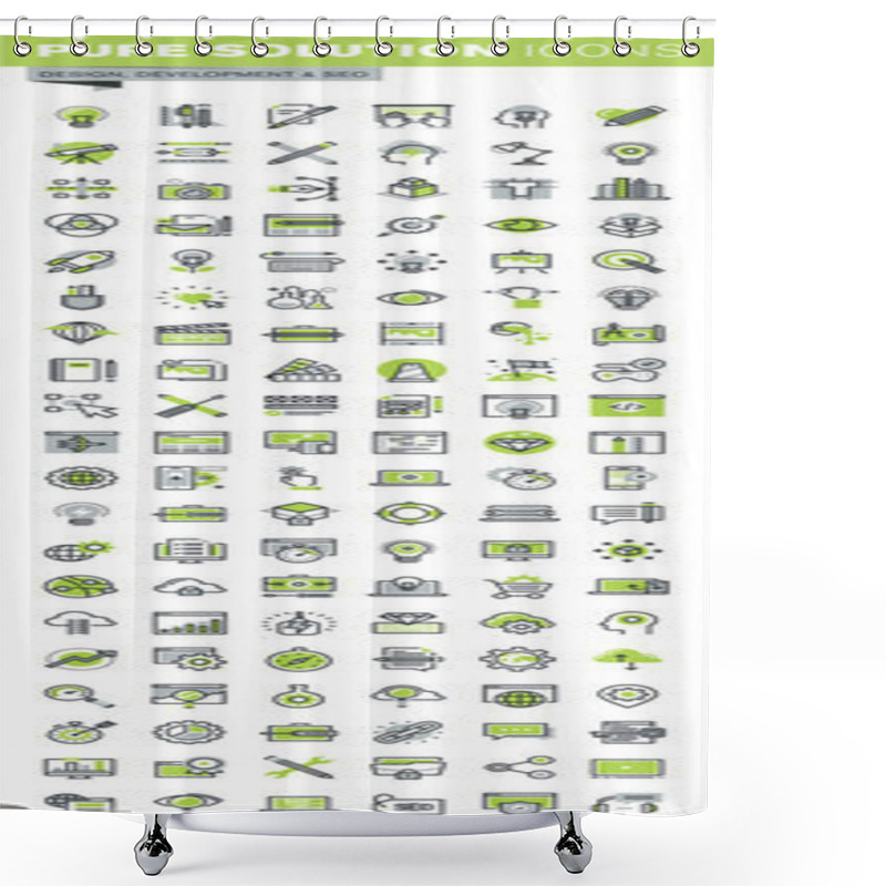 Personality  Thin Line Icons Set Of Website And Mobile Website Design And Development Shower Curtains