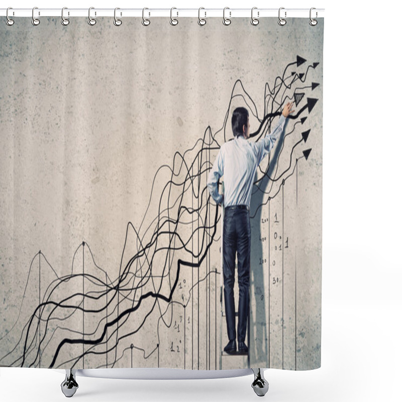 Personality  Businessman Drawing Graphics Shower Curtains