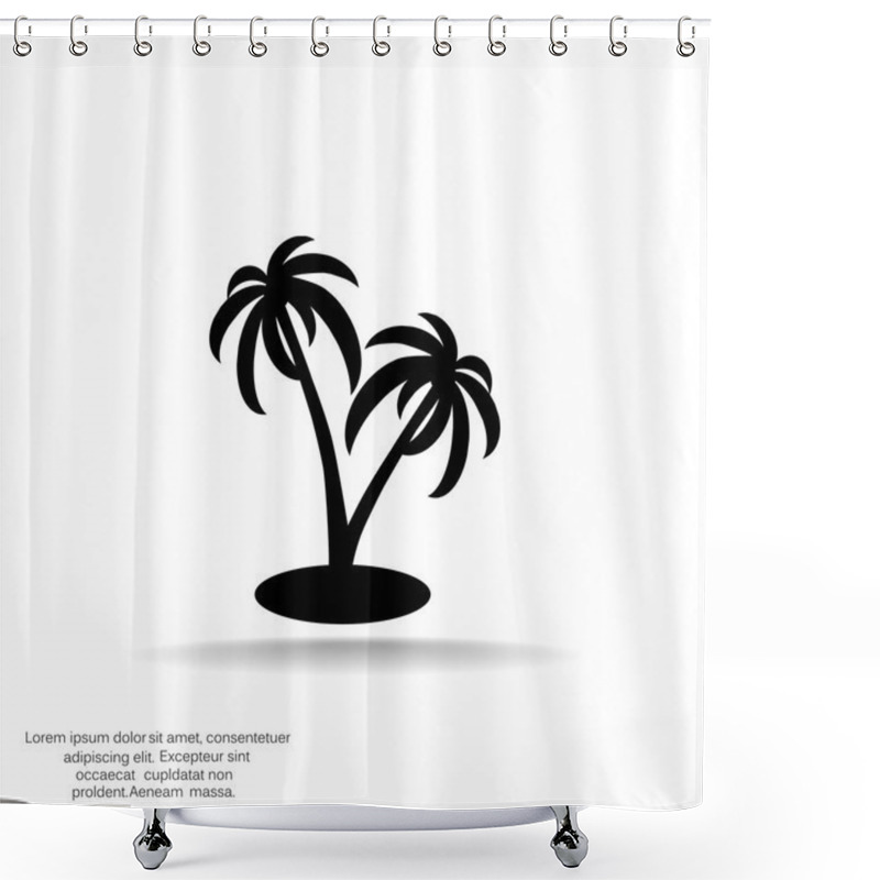 Personality  Exotic Island With Palm Trees Shower Curtains