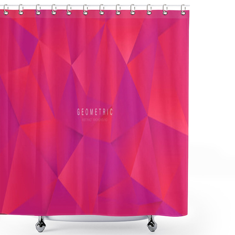 Personality  Modern Abstract Red Polygon Background Design. 3d Triangular Texture Banner Shower Curtains