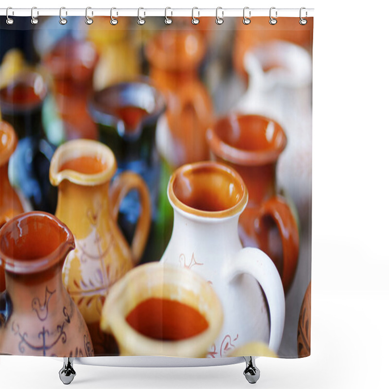 Personality  Ceramic Dishes, Tableware And Jugs Shower Curtains