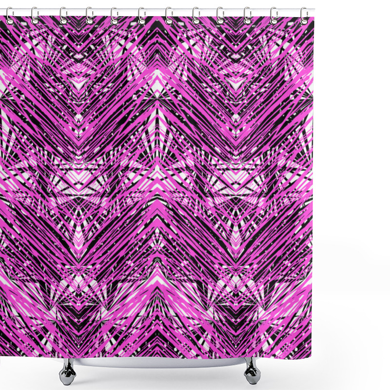 Personality  Hand Drawn Linear Geometric Pattern Shower Curtains