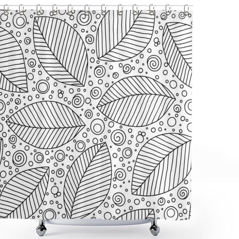 Personality  Graphic Leaves Seamless Pattern.  Shower Curtains