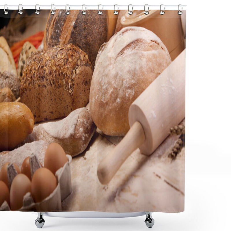 Personality  Baking Bread! Shower Curtains