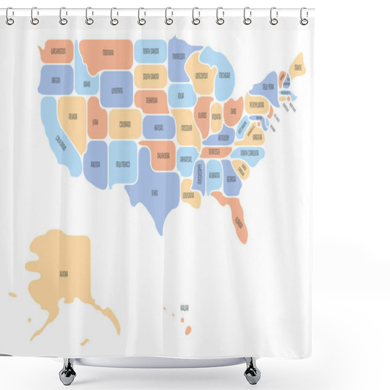 Personality  Generalized Smooth Map Of USA Shower Curtains