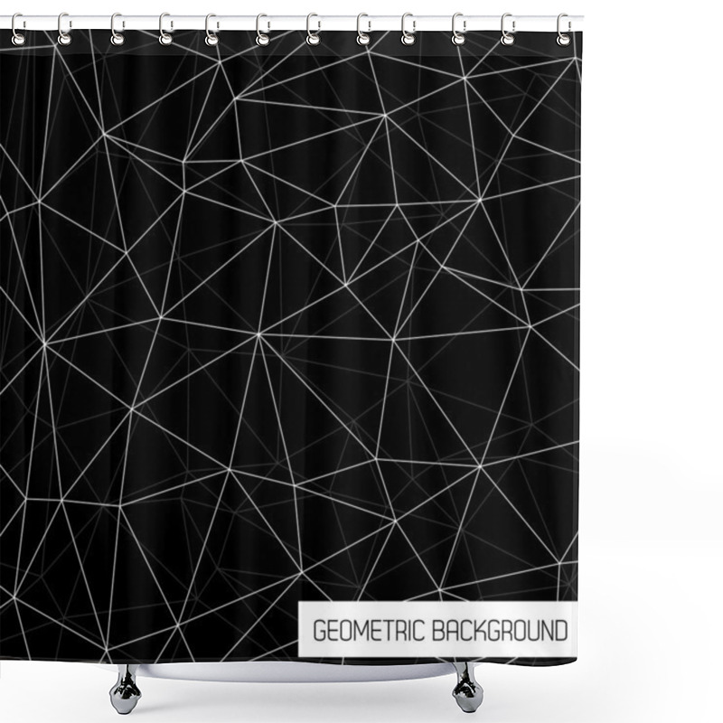 Personality  Vector Seamless Geometric Black And White Pattern Shower Curtains