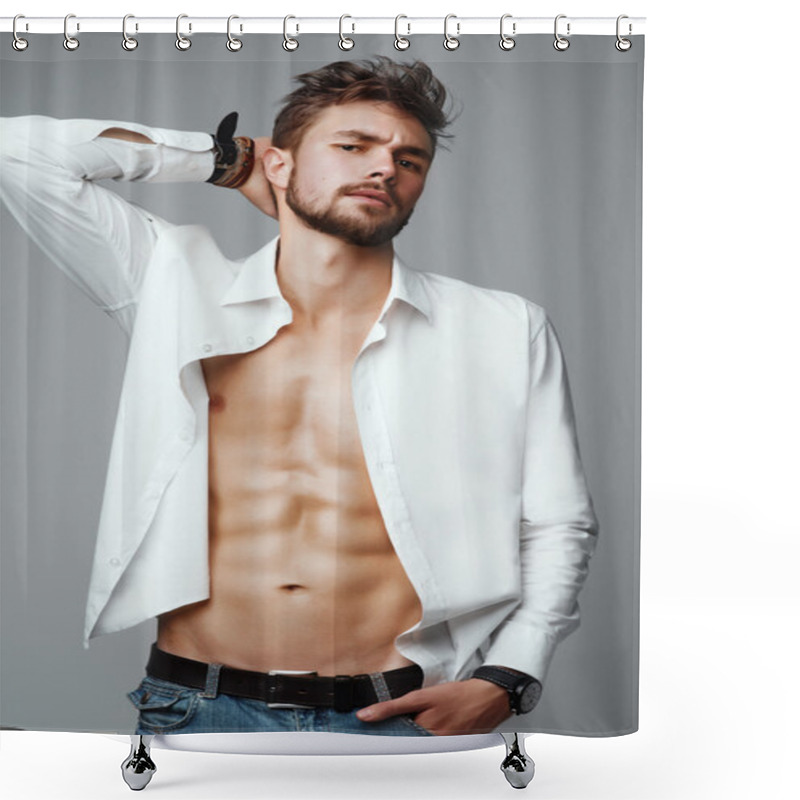 Personality  Muscular Male Body Shower Curtains