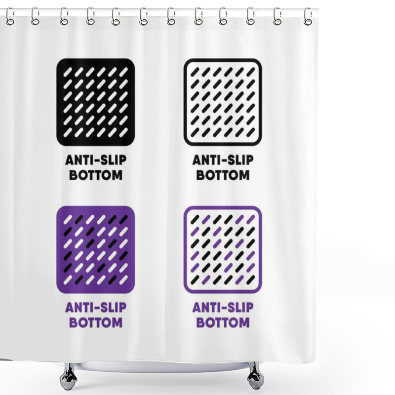 Personality  Anti Slip Bottom Vector Information Sign Shower Curtains