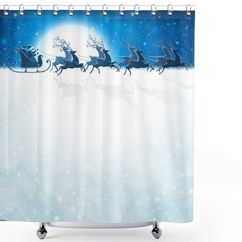 Personality  Santa Claus With Reindeer Shower Curtains