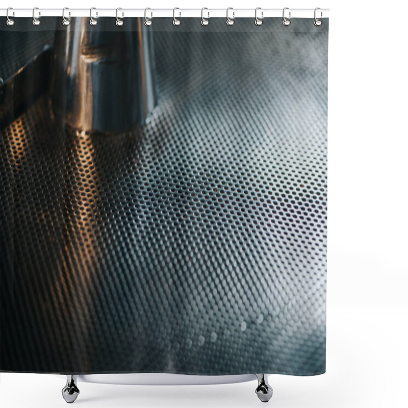 Personality  Metal Grid Texture Of Coffee Roasting Machine Shower Curtains