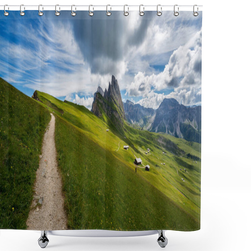 Personality  Amazing Views In The Dolomites Mountains.  Shower Curtains