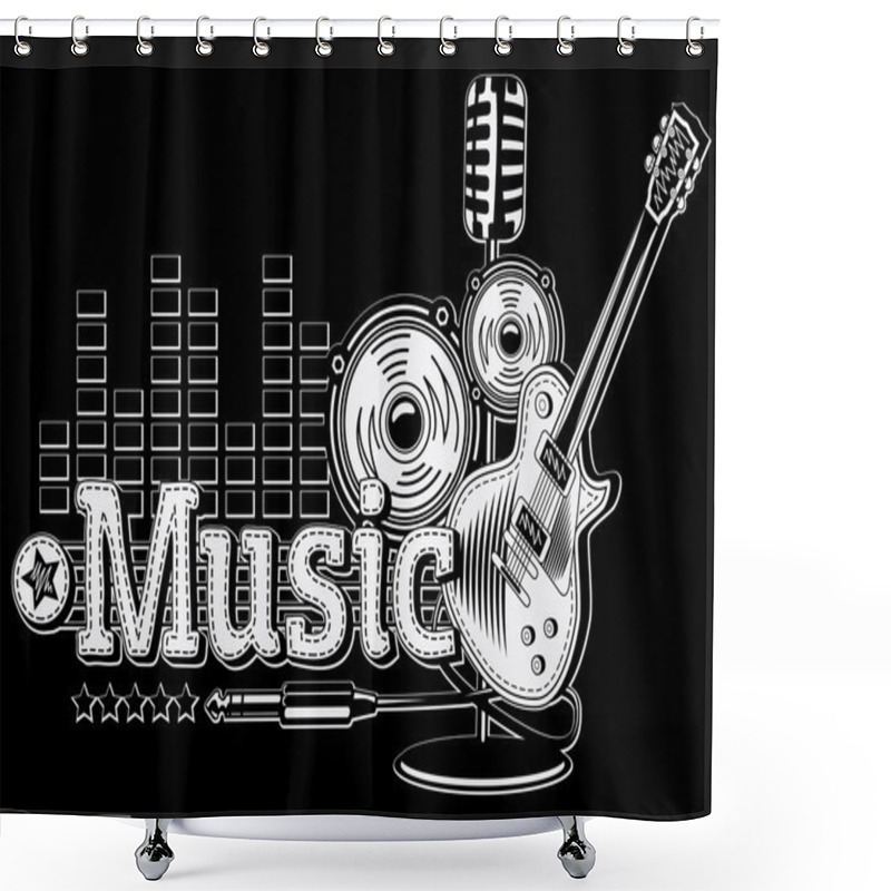 Personality  Decorative Music Emblem Shower Curtains