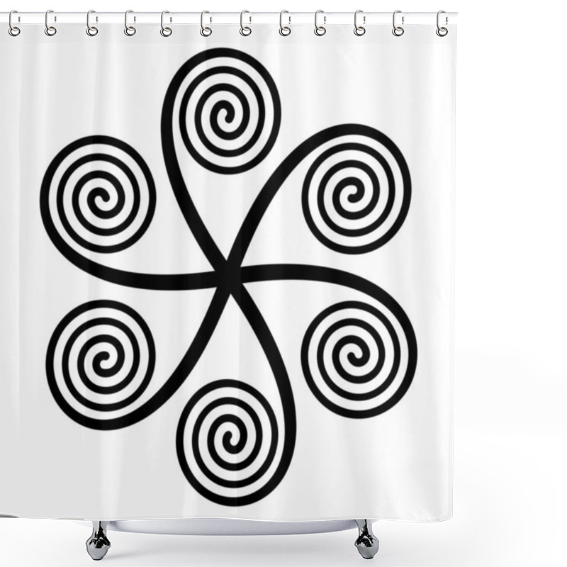 Personality  Star Shaped Symbol With Six Linear Arithmetic Spirals Shower Curtains