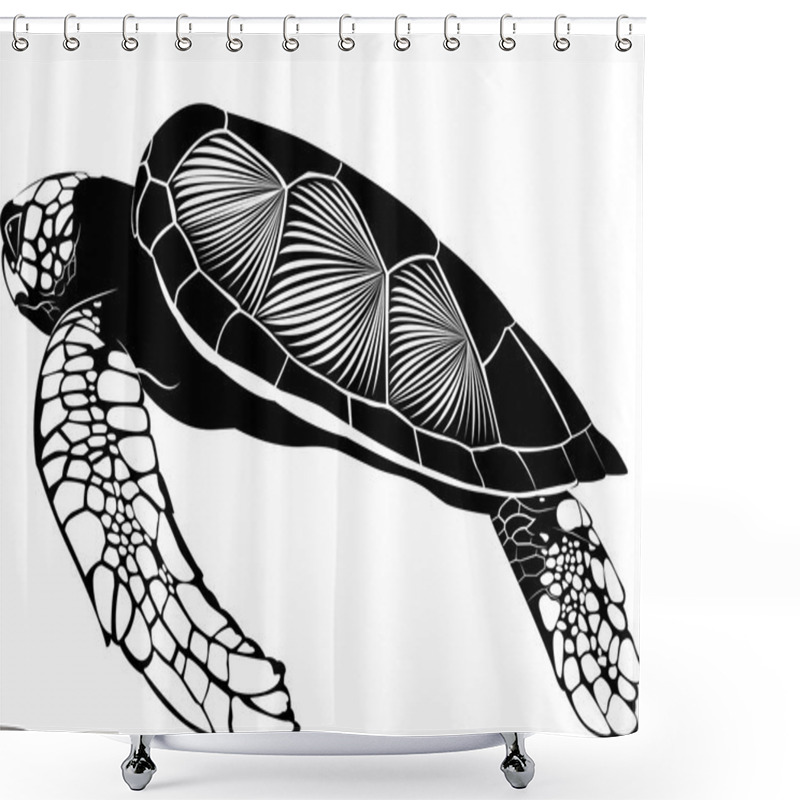 Personality  Big Turtle Silhouette Shower Curtains