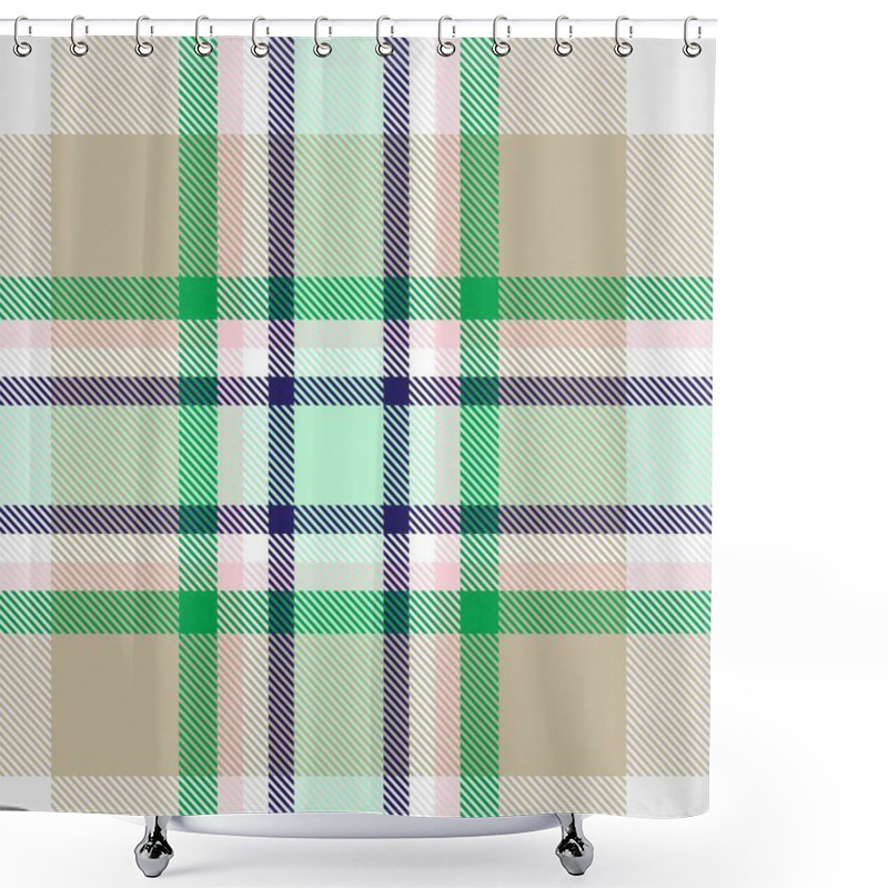 Personality  Rainbow Tartan Glen Plaid Textured Seamless Pattern Suitable For Fashion Textiles And Graphics Shower Curtains