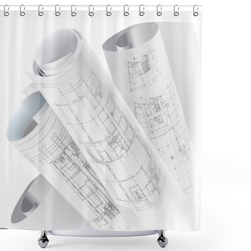 Personality  Architectural Background (vector) Shower Curtains