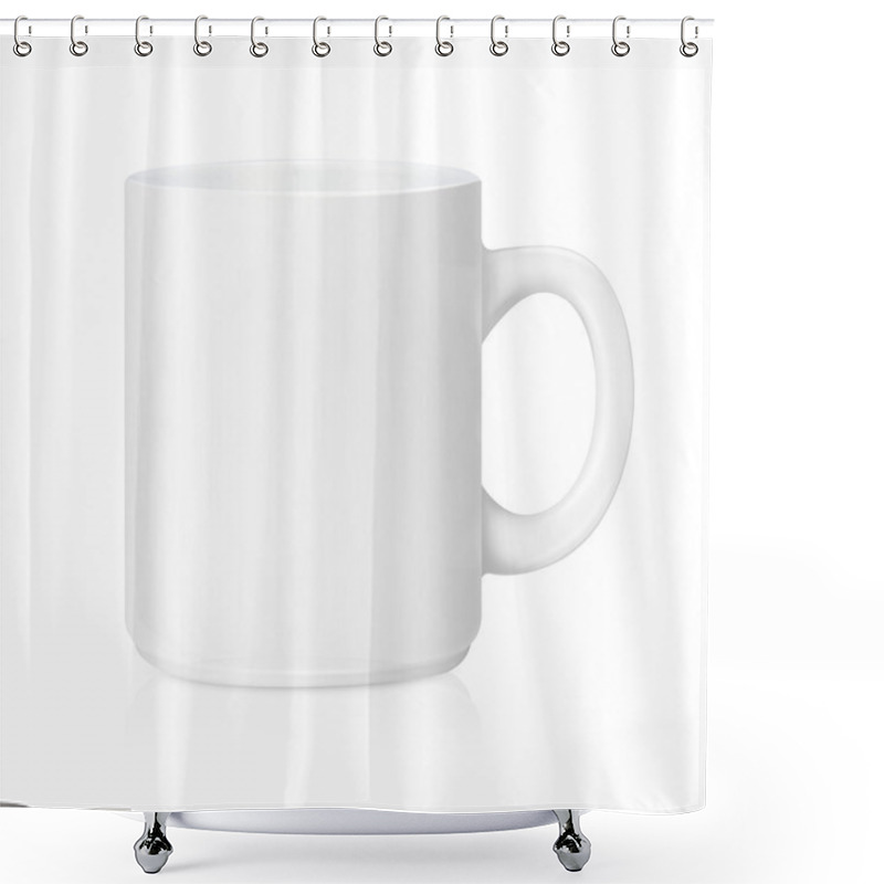 Personality  White Ceramic Mug Shower Curtains