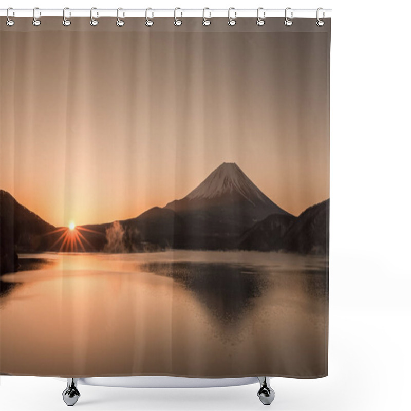 Personality  Mountain Fuji And Lake Motosu Shower Curtains