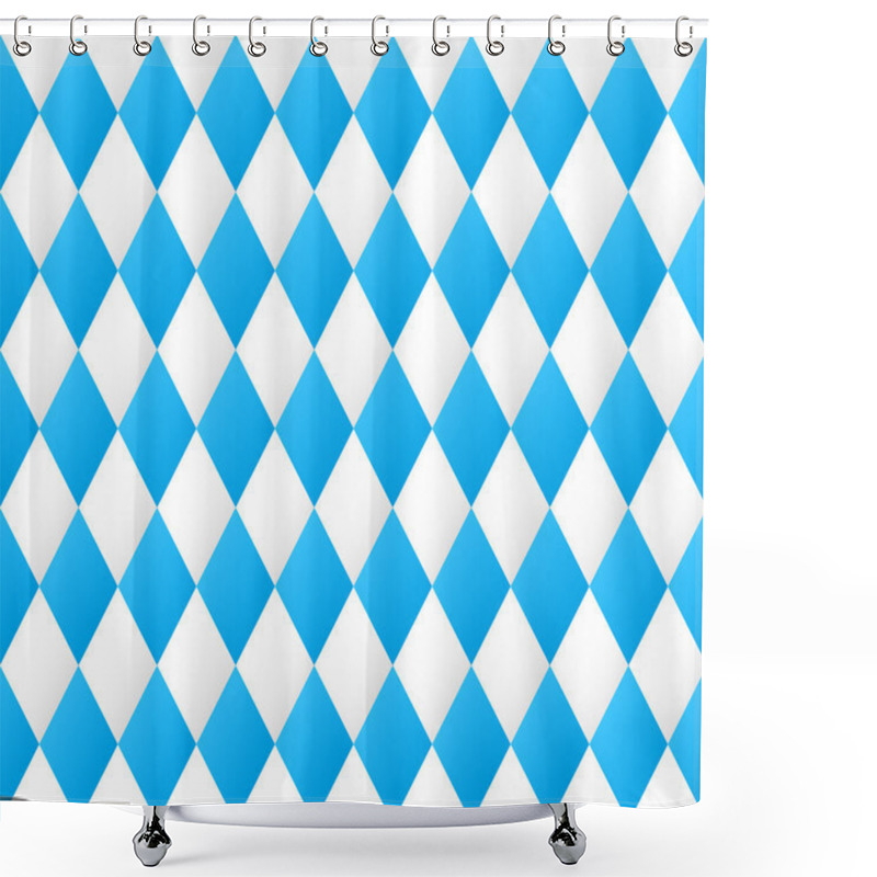 Personality  Seamless Diamond Pattern In Blue And White Shower Curtains