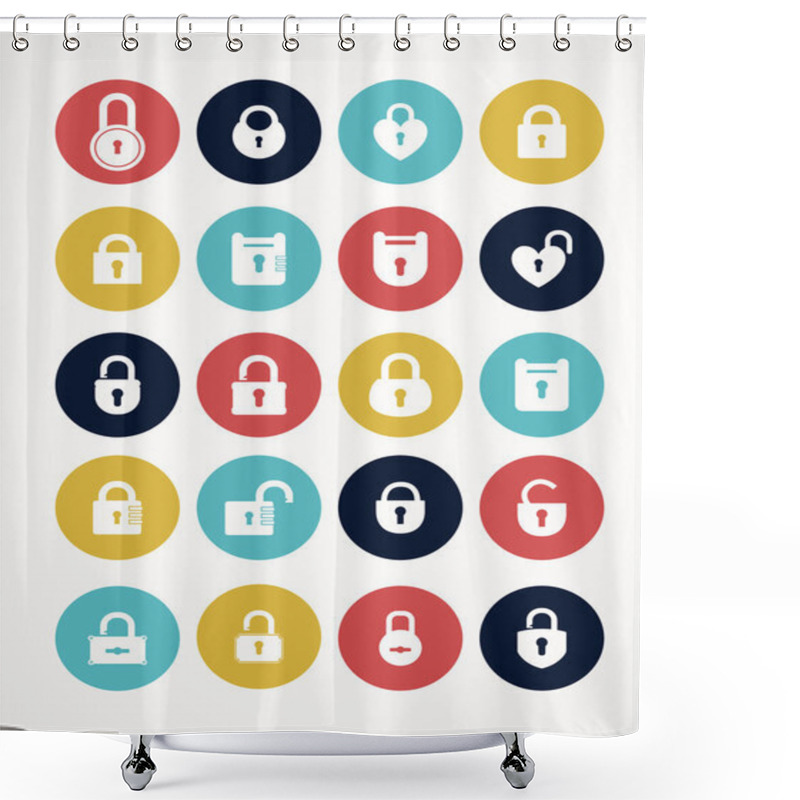 Personality  Locks Silhouettes Set Shower Curtains