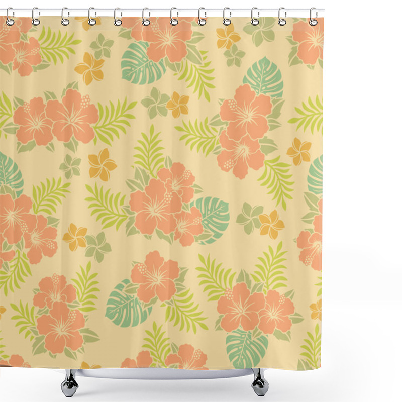 Personality  Hibiscus Pattern Shower Curtains