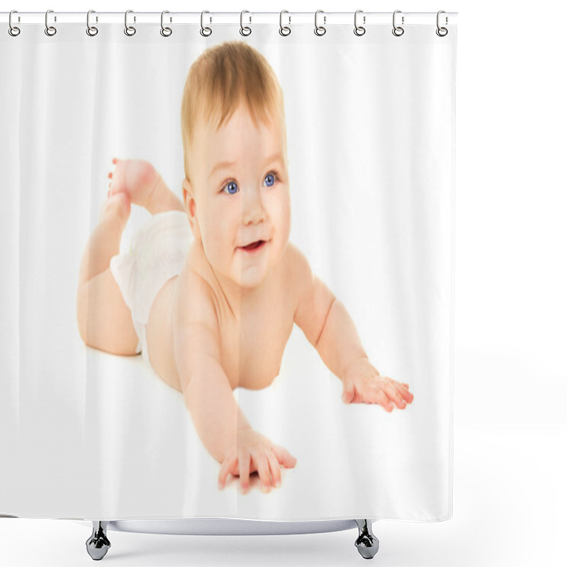 Personality  Happy Little Baby, Crawling Shower Curtains