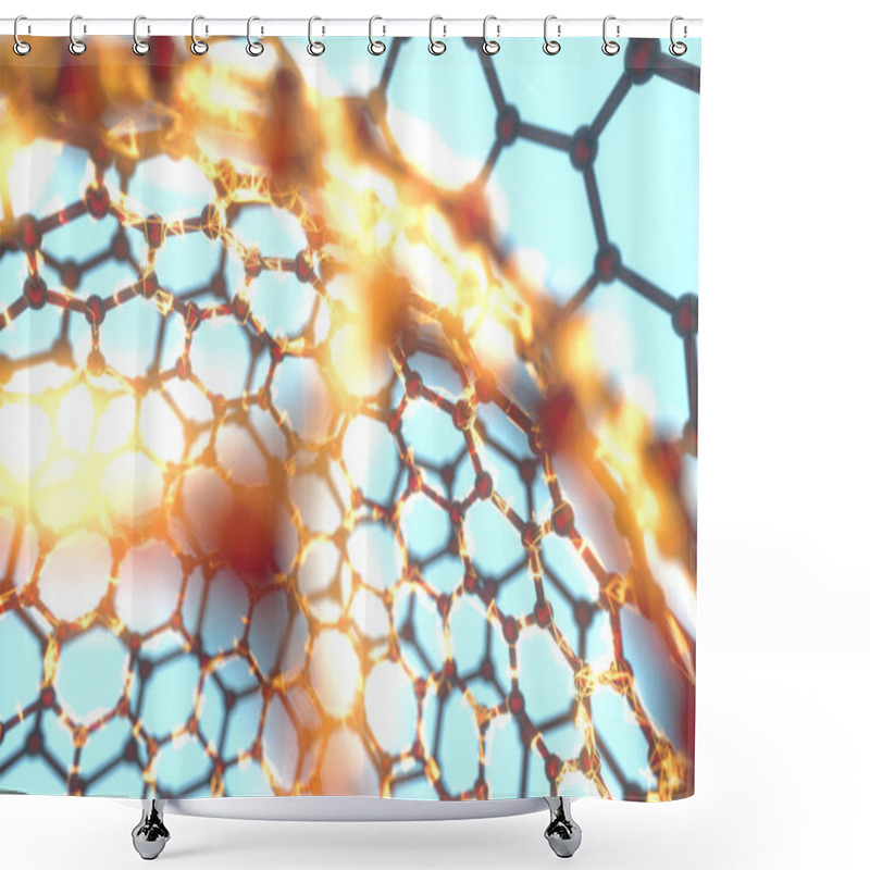 Personality  Cells And Biological Chain,molecules And Abstract Conception,3d Rendering. Shower Curtains