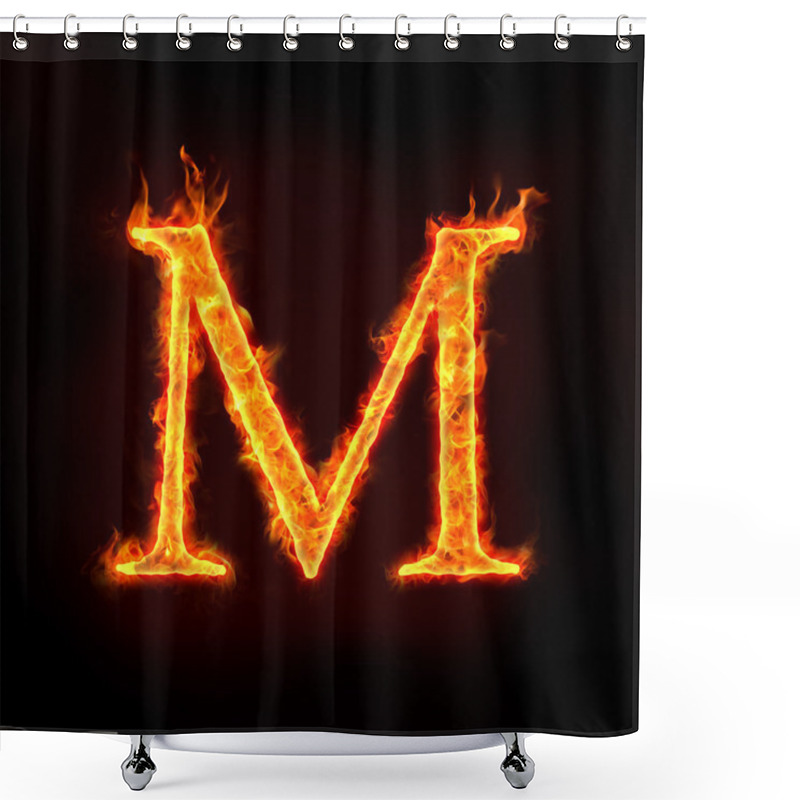 Personality  Fire Alphabets, M Shower Curtains