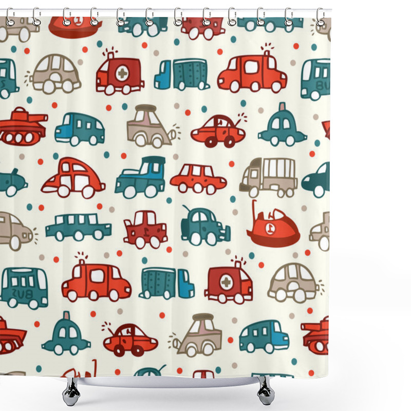 Personality  Seamless Car Pattern Shower Curtains