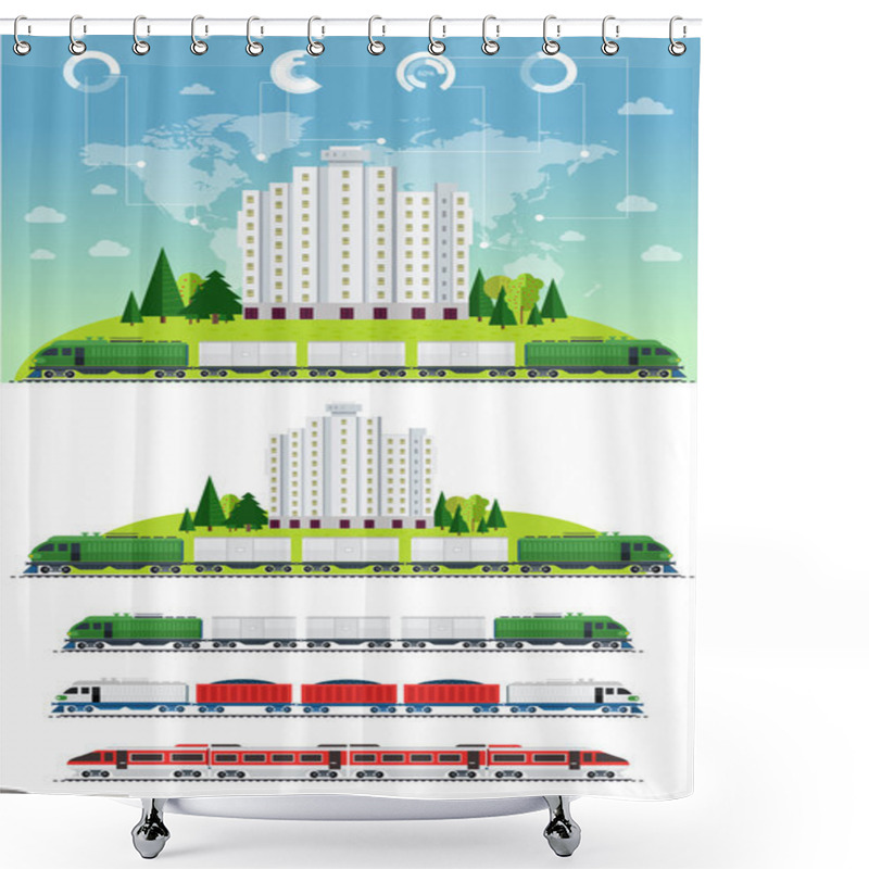 Personality  Train Station And More Transport Shower Curtains