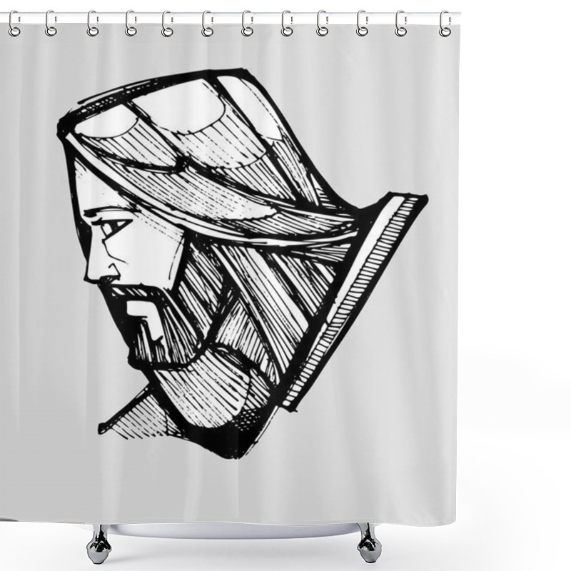 Personality  Jesus Christ Face Side Shower Curtains