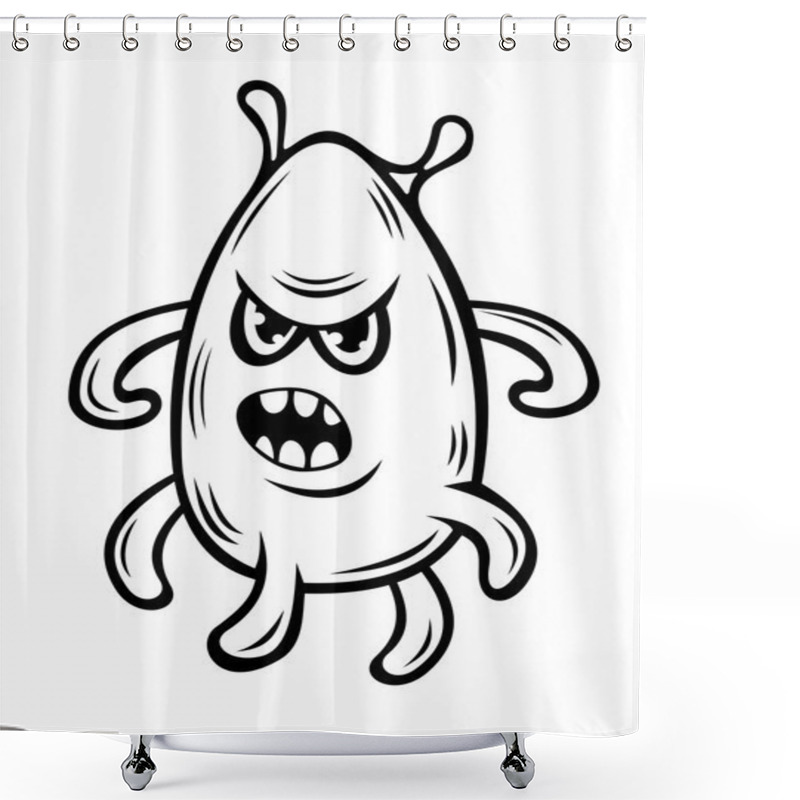 Personality  Angry Monster With Tentacles Shower Curtains