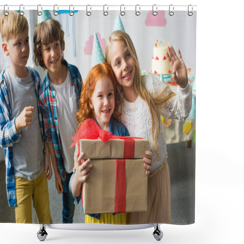 Personality  Children With Gifts At Birthday Party Shower Curtains