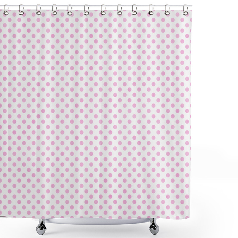 Personality  Light Pink And White Small Polka Dots Pattern Repeat Background Shower Curtains