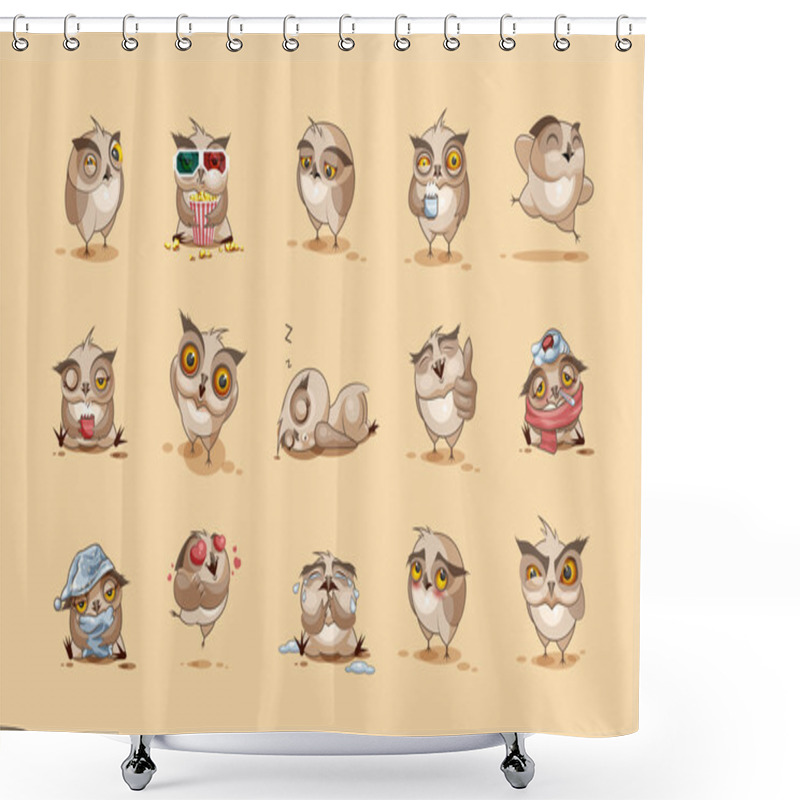 Personality  Set Of Owls Shower Curtains