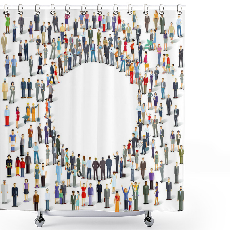 Personality  Group Of People, Crowd Community, Illustration Shower Curtains