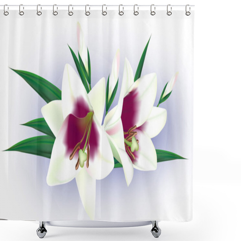 Personality  Detailed White Flowers Shower Curtains