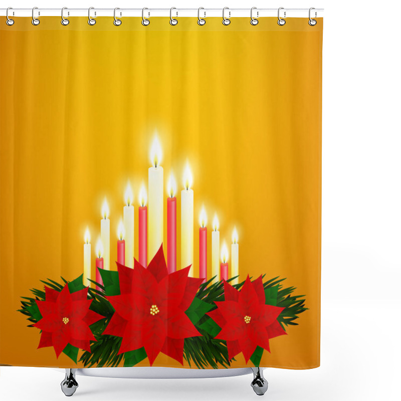 Personality  Poinsettia Flowers Shower Curtains