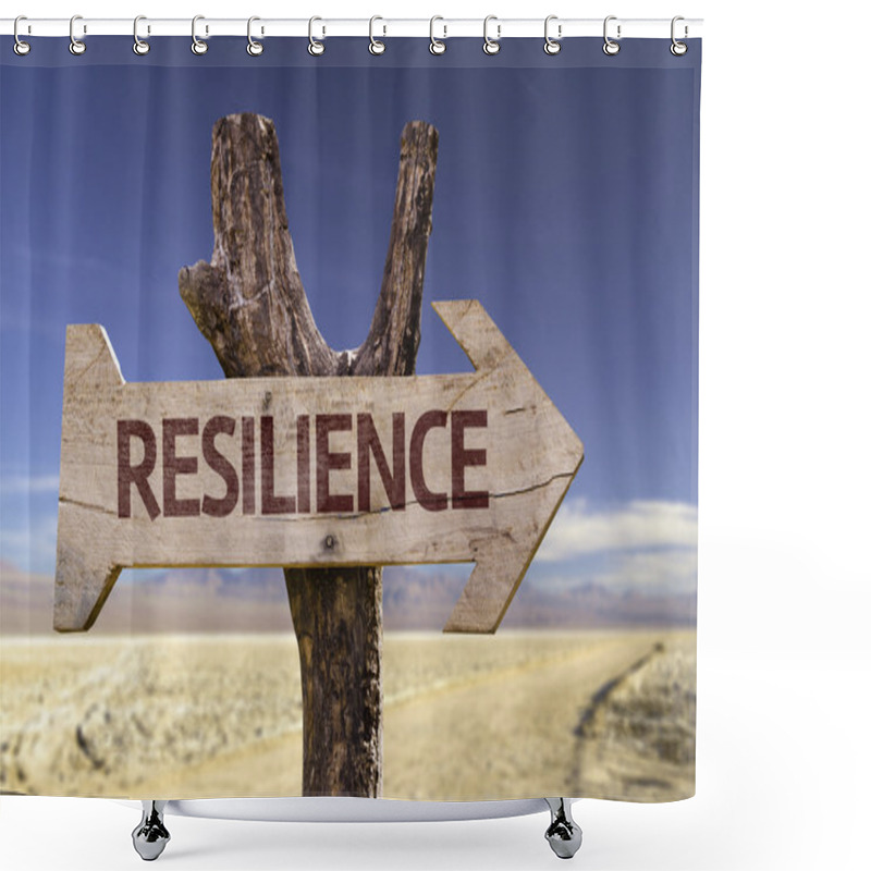 Personality  Resilience  Wooden Sign Shower Curtains