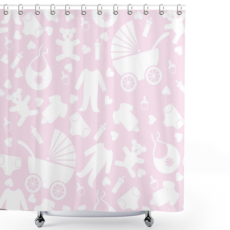 Personality  Seamless Pink Baby Background Shower Curtains