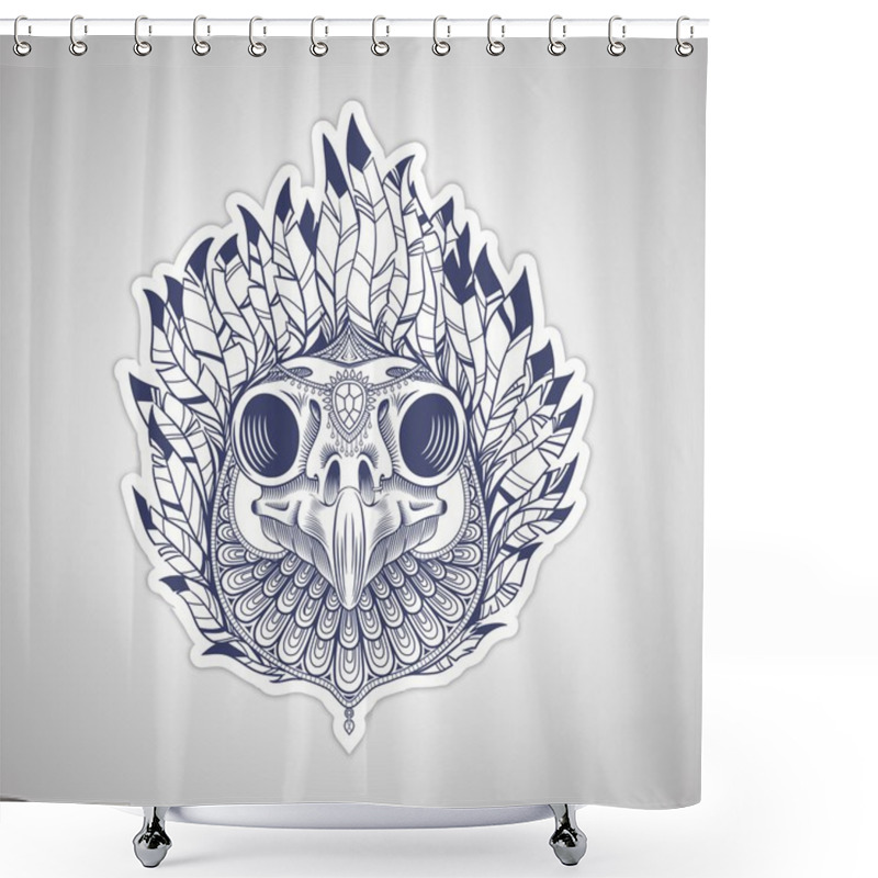 Personality  Bird Skull Shower Curtains