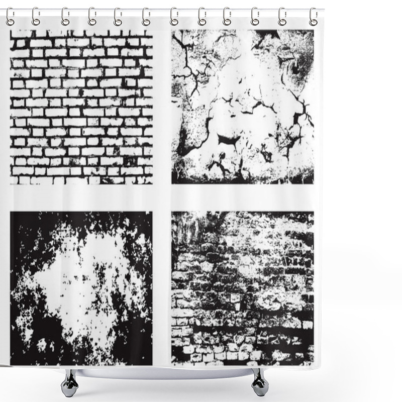 Personality  Grunge Wall Textures Set Shower Curtains