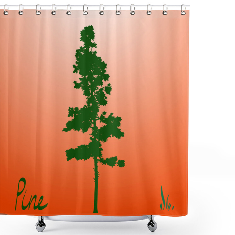 Personality  Pacific Northwest Pine Old Growth Evergreen Tree Silhouette Shower Curtains