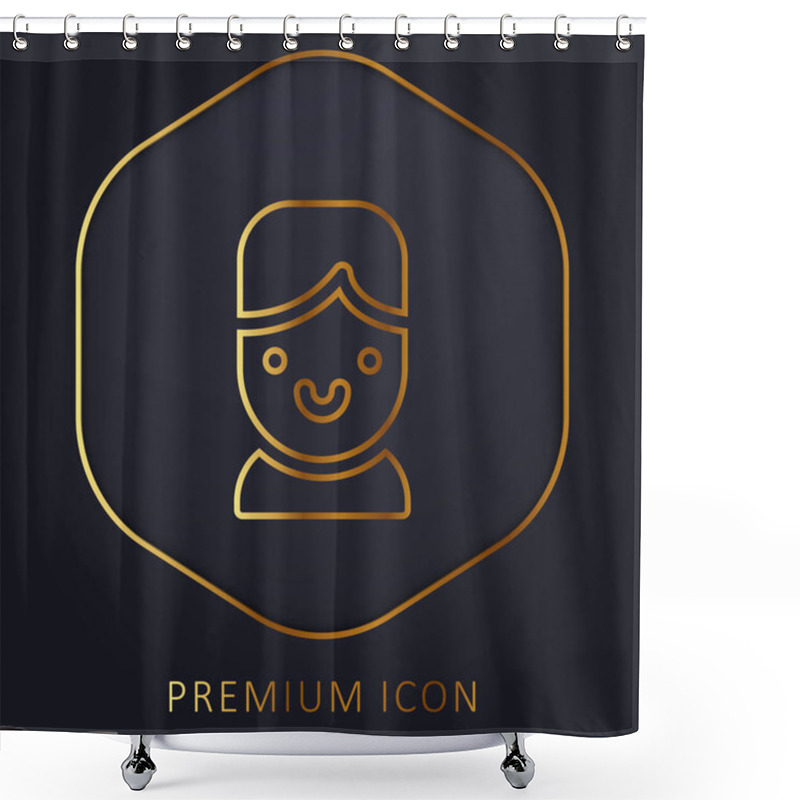 Personality  Boy Golden Line Premium Logo Or Icon Shower Curtains