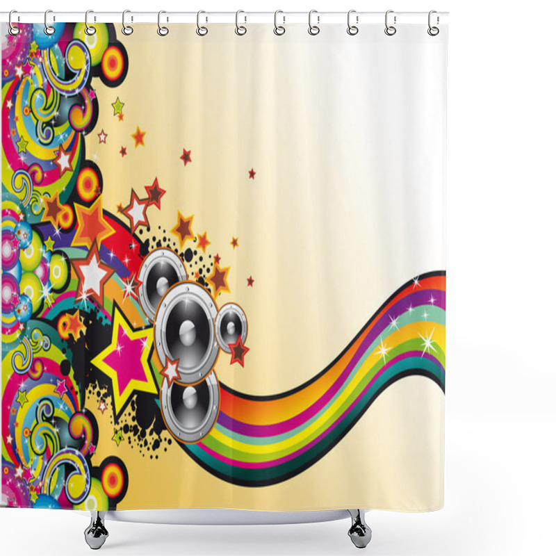 Personality  Coloorful Music Background Shower Curtains