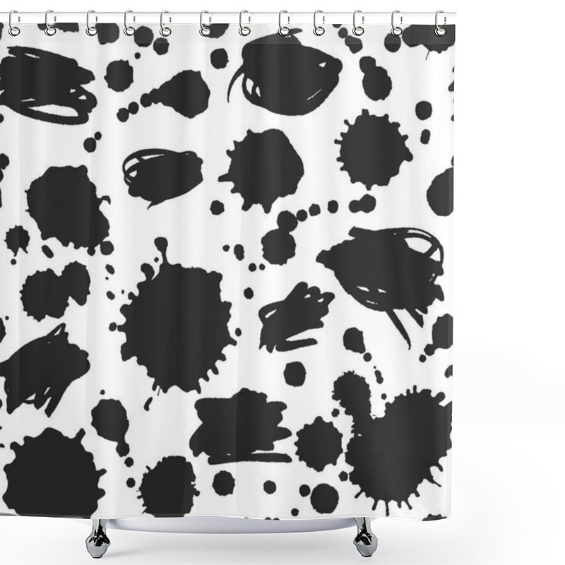 Personality  Abstract Ink Scribbles And Blots Pattern Shower Curtains