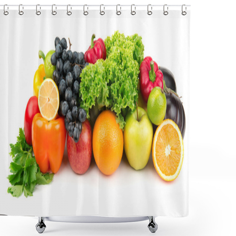 Personality  Set Of Different Fruits And Vegetables Shower Curtains