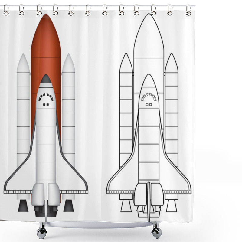 Personality  Space Shuttle Shower Curtains